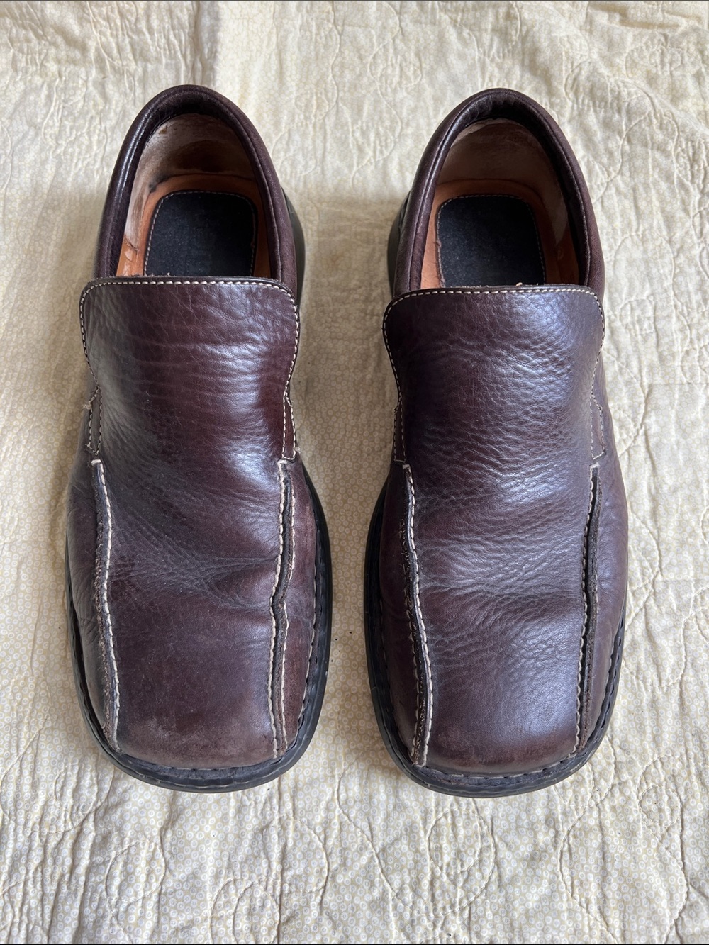 Born Men's Brown Slip-On Leather Loafers